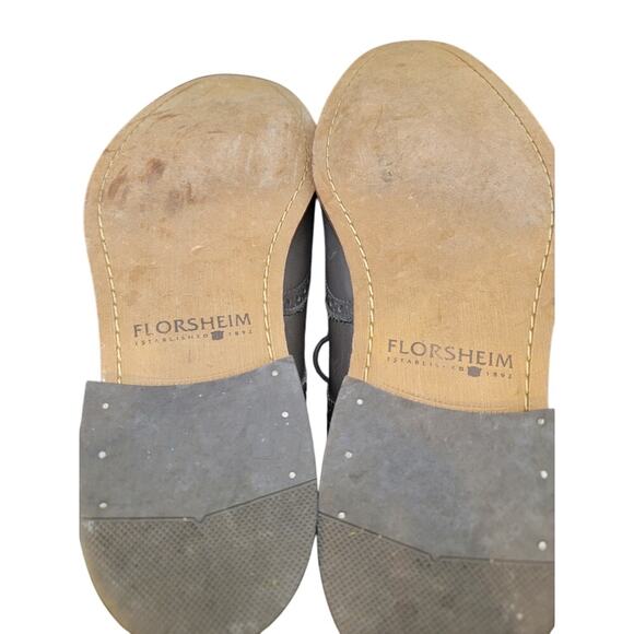 Florsheim Mens Wingtip Gray Dress Shoes Castellano Style 14137-020 Sz 10.5D - Picture 9 of 10